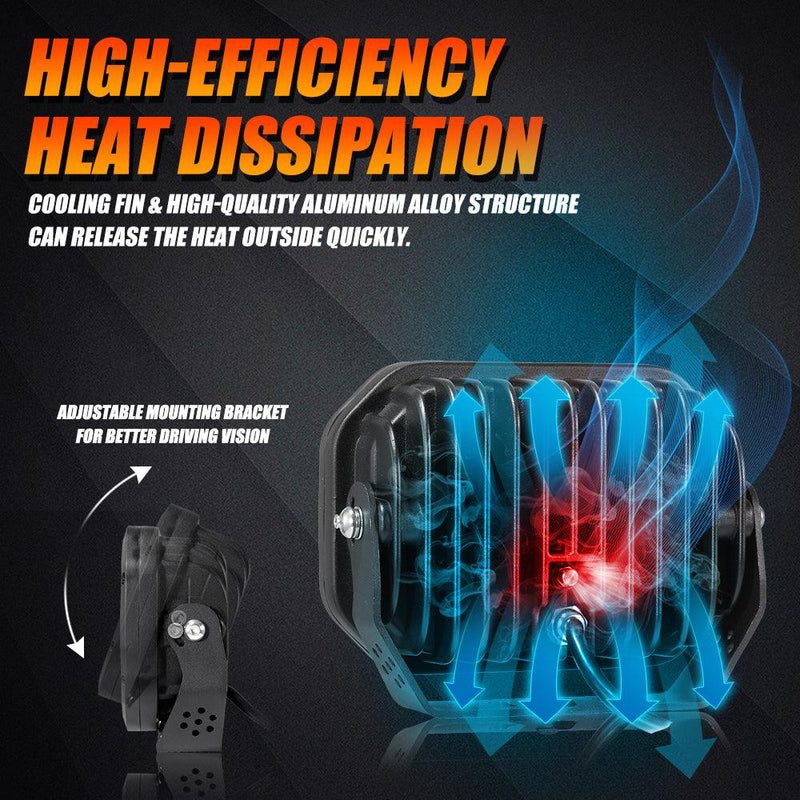 Load image into Gallery viewer, 7x5 Inch Rectangle LED Pods White Spot Driving Lights with DRL
