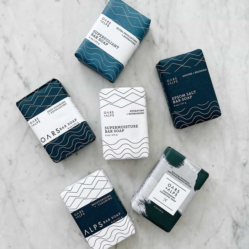 Load image into Gallery viewer, Blue Charcoal Oars Bar Soap

