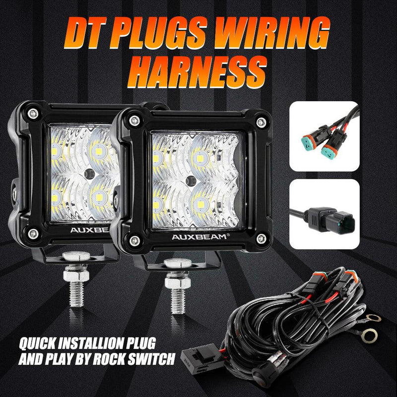 Load image into Gallery viewer, 3&quot; 40W LED Pods Light Spot/Flood Multicolor frame with wiring harness for JEEP
