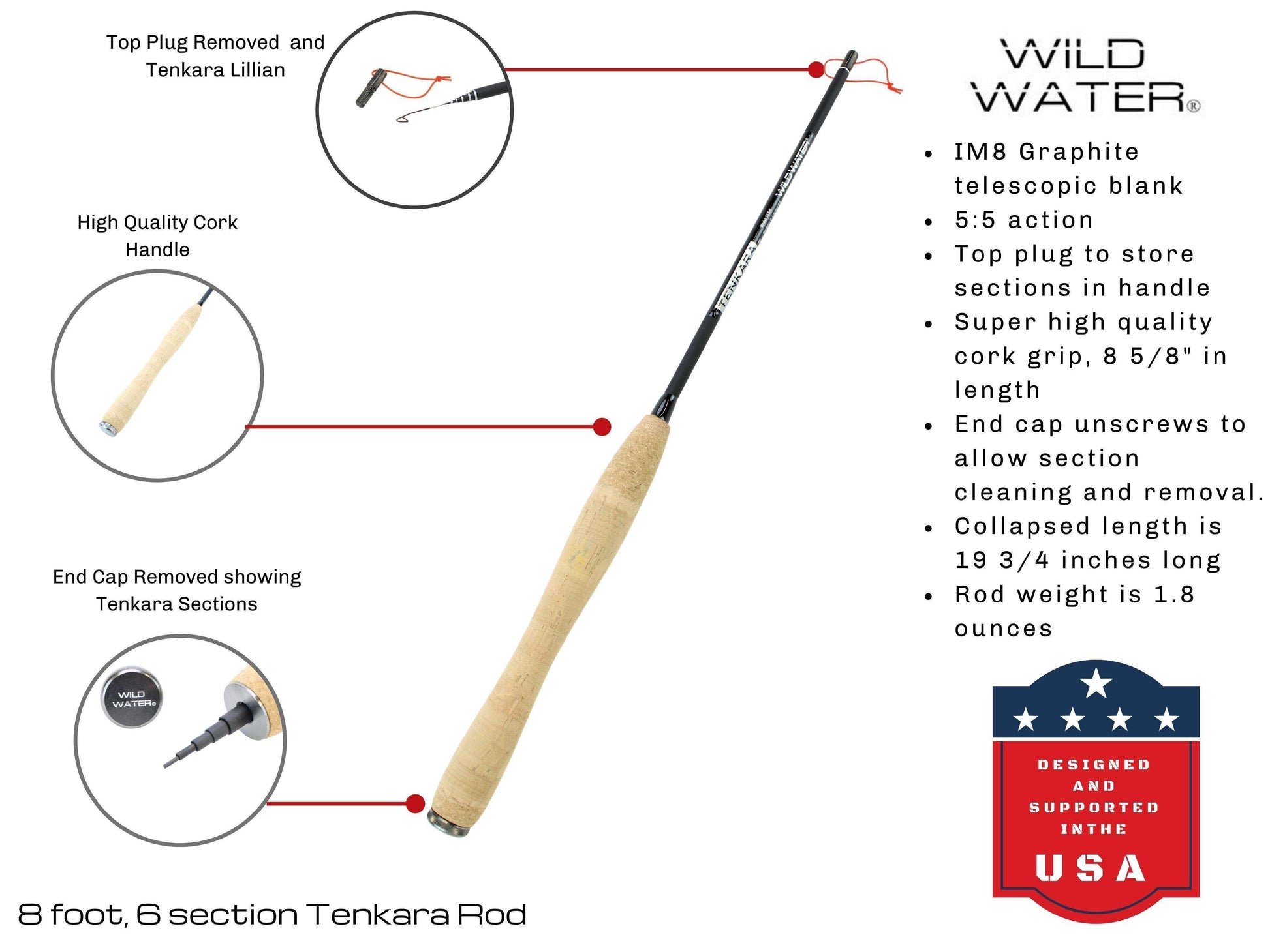 8' Tenkara Rod | Wild Water Fly Fishing - Skoutley Outdoors LLC