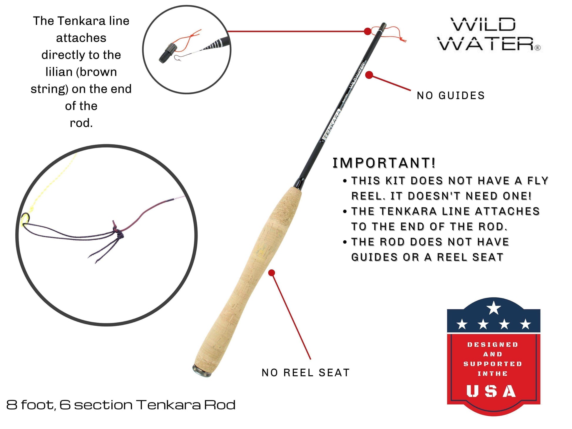 8' Tenkara Rod | Wild Water Fly Fishing - Skoutley Outdoors LLC