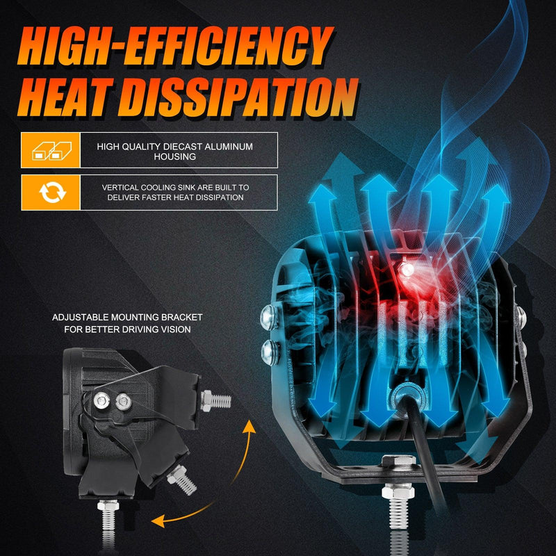 Load image into Gallery viewer, 5 Inch 110W White/Amber Spot Light LED Driving Lights for Dodge Ram 1500/2500/3500
