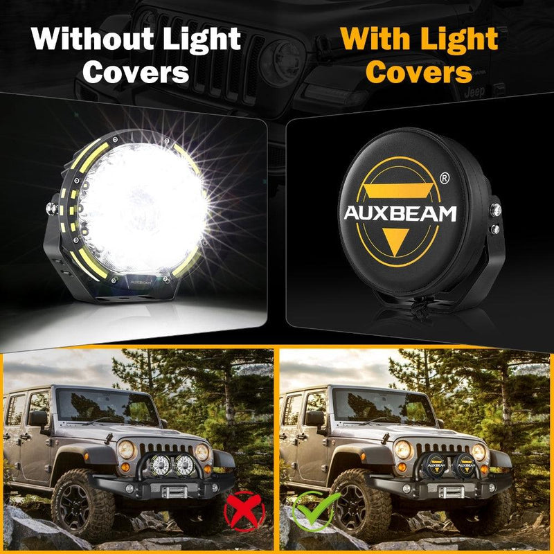 Load image into Gallery viewer, (2pcs/set) 7 Inch Round LED Driving Light Black Leather Cover Light Shield Cover
