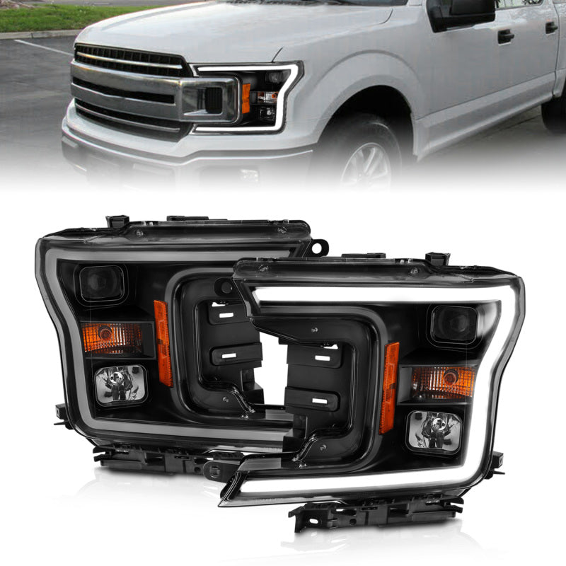 Load image into Gallery viewer, ANZO 2018-2019 Ford F-150 Projector Plank Style H.L. Black Amber (Without Switchback)
