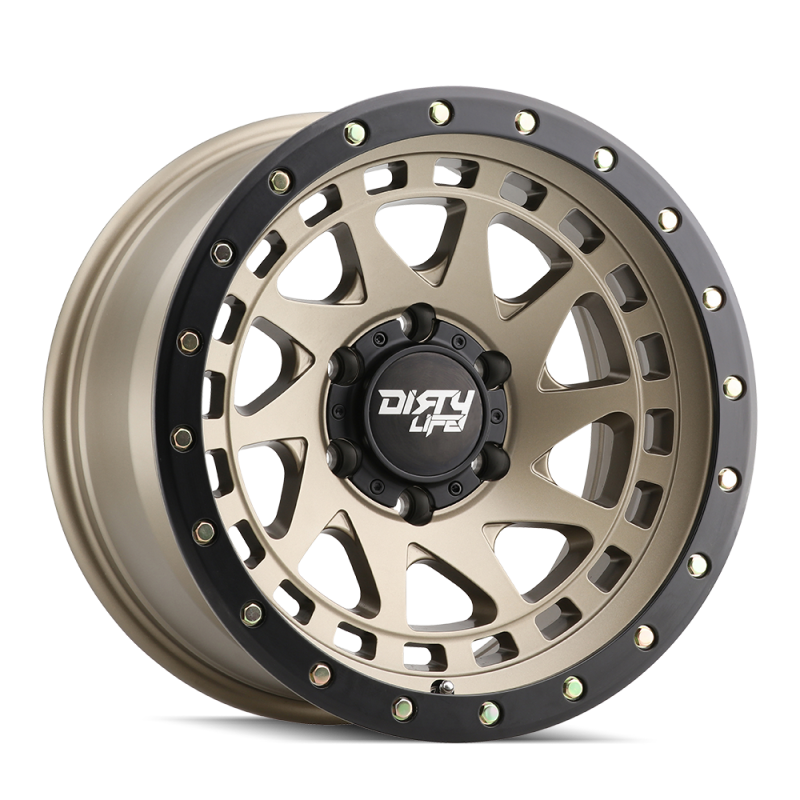 Load image into Gallery viewer, Dirty Life 9311 Enigma Pro 17x9/5x127 BP/-12mm Offset/71.5mm Hub Satin Gold Wheel - Beadlock
