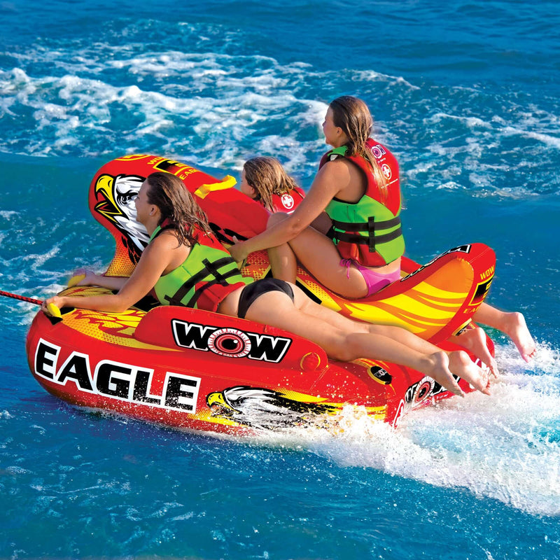 Load image into Gallery viewer, WOW Sports Wow Eagle 1-3 Person Hybrid Towable Water Tube For Pool and Lake
