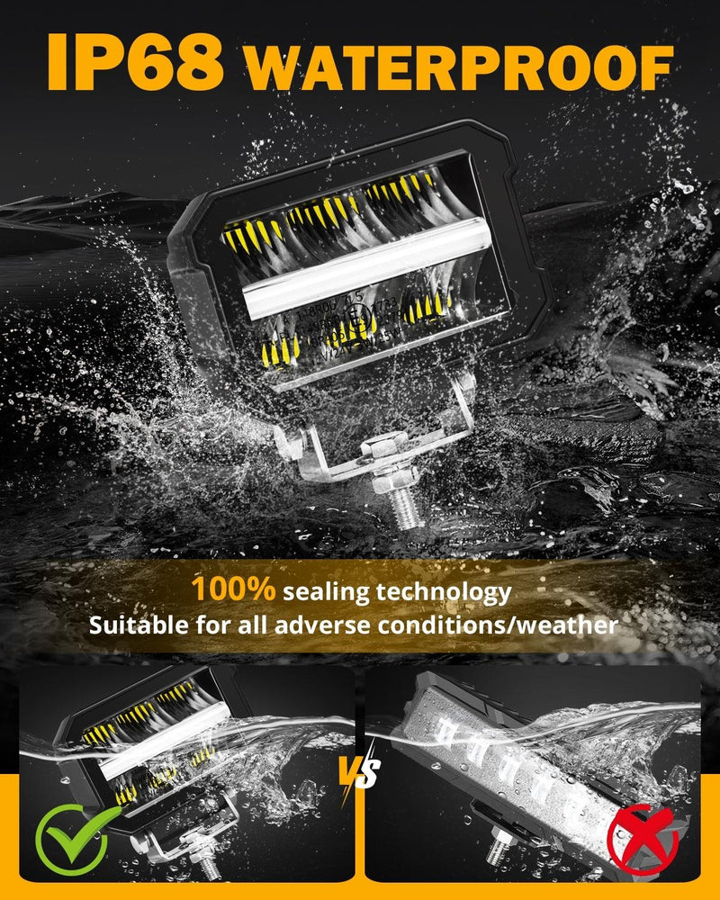 Load image into Gallery viewer, 4.5 INCH 120W 13920LM LED Pods With White DRL &amp; Amber Turn Signal Off Road Driving Light
