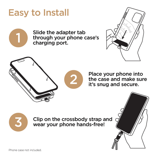 HyperGear TECHcessories Black Braided Rope Universal Crossbody Phone Strap