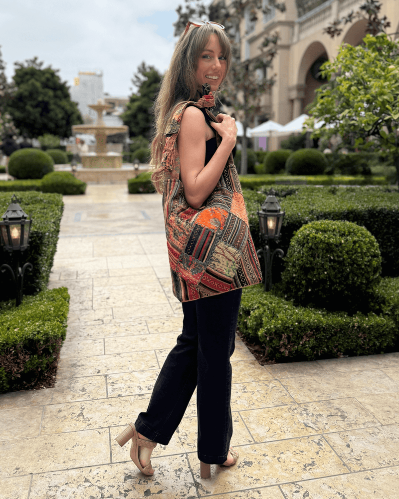Load image into Gallery viewer, Kathmandu Collection Quilted Patchwork Hobo Bag
