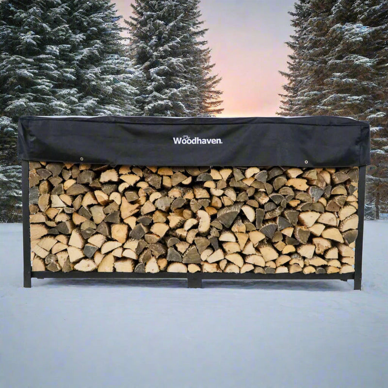 Load image into Gallery viewer, 8 ft Steel Firewood Rack The Woodhaven
