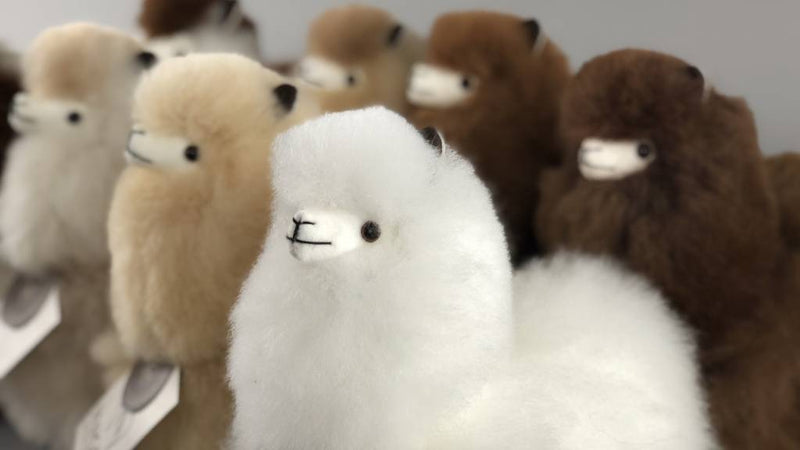 Load image into Gallery viewer, 9" Standing Fur Alpaca Toy
