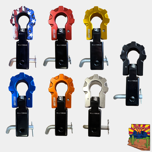 2'' Aluminum Hitch Receiver with Aluminum D-Shackle 9T (Lifetime Warranty)