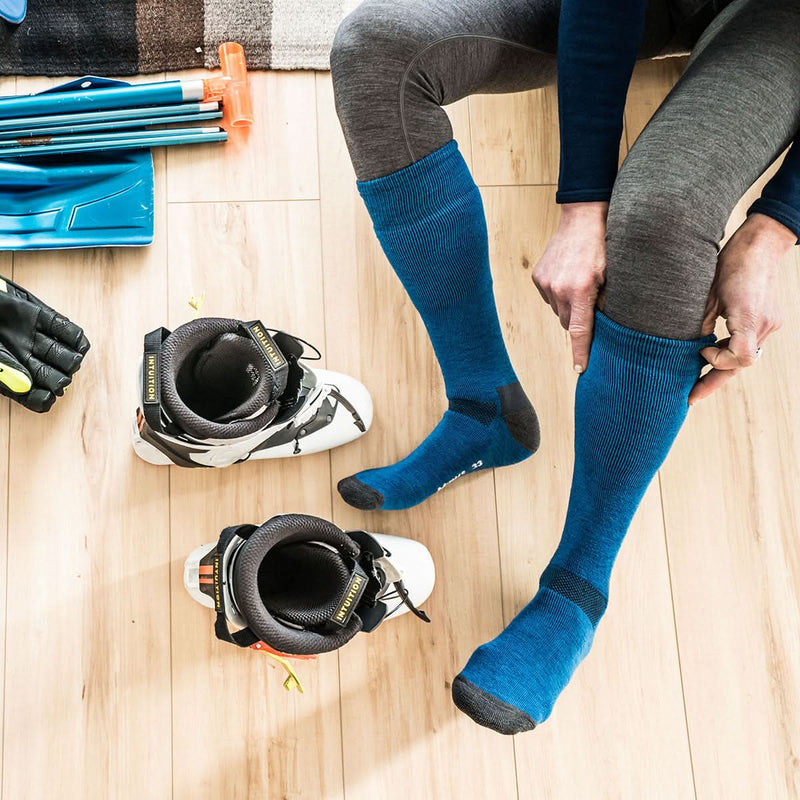 Load image into Gallery viewer, Lightweight Wool Ski Sock - Over the Calf Socks
