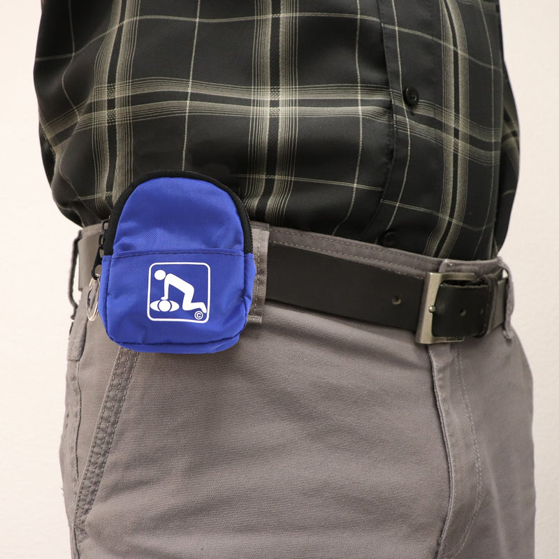 Load image into Gallery viewer, CPR Blue Beltloop Keychain Backpack with Faceshield, Gloves, and Cleansing Wipes
