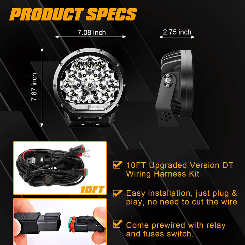 Load image into Gallery viewer, (2pcs/set) 7 Inch 178W Round Off road light Spot Beam LED Driving Lights
