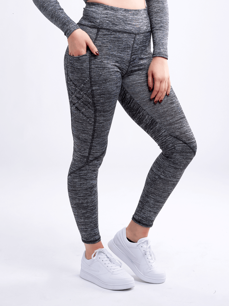 Load image into Gallery viewer, JupiterGear High-Waisted Criss-Cross Training Leggings with Hip Pockets
