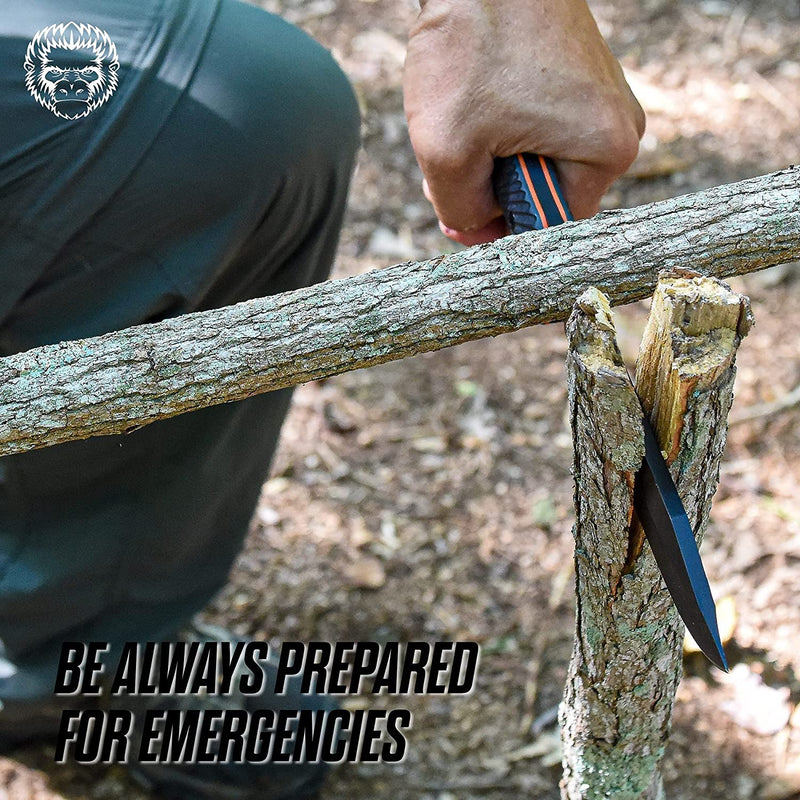 Load image into Gallery viewer, 12.32&quot; LAVALINE SURVIVAL KNIFE WITH FIXED 1095 HIGH CARBON STEEL BLADE
