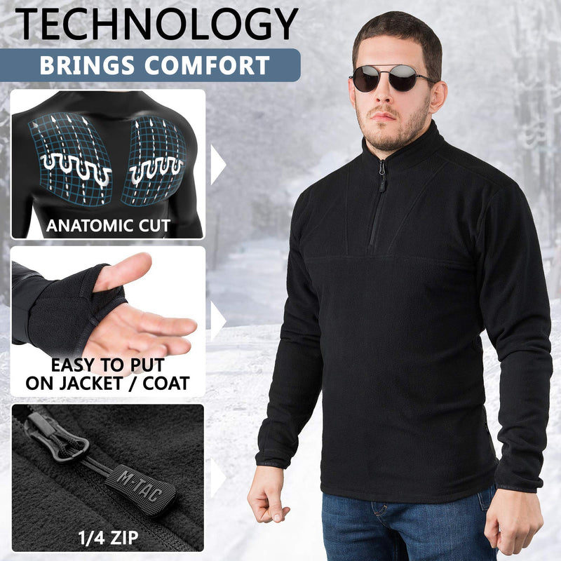 Load image into Gallery viewer, M-Tac Delta Fleece Jacket - Tactical Underwear Top Sweater 1/4 Zip
