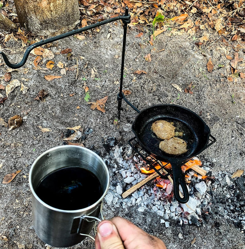 Load image into Gallery viewer, BattlBox Bushcraft Swivel Grill Set w/ Waxed Canvas Carrying Case
