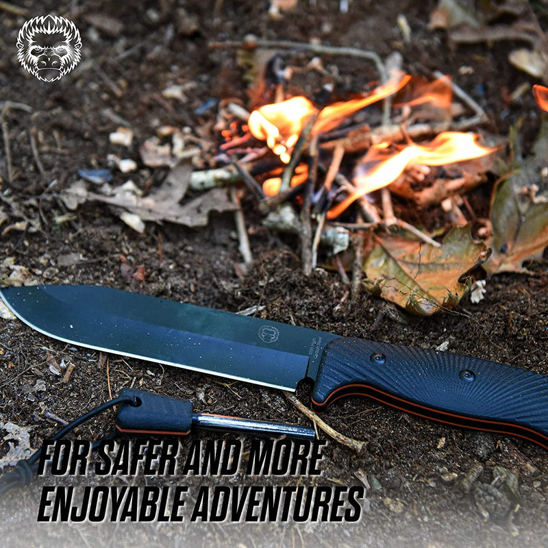 Load image into Gallery viewer, 12.32&quot; LAVALINE SURVIVAL KNIFE WITH FIXED 1095 HIGH CARBON STEEL BLADE
