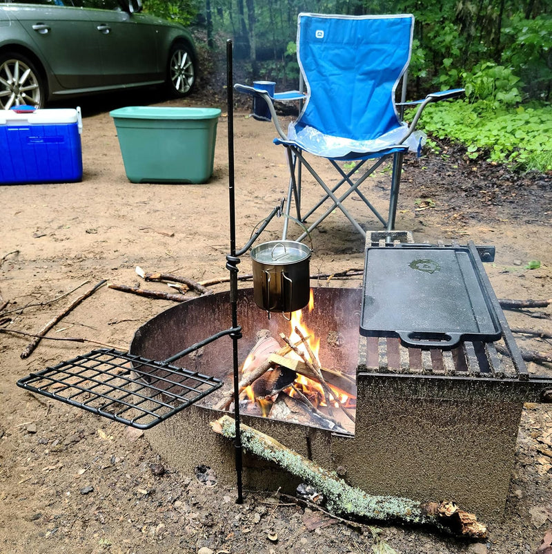 Load image into Gallery viewer, BattlBox Bushcraft Swivel Grill Set w/ Waxed Canvas Carrying Case
