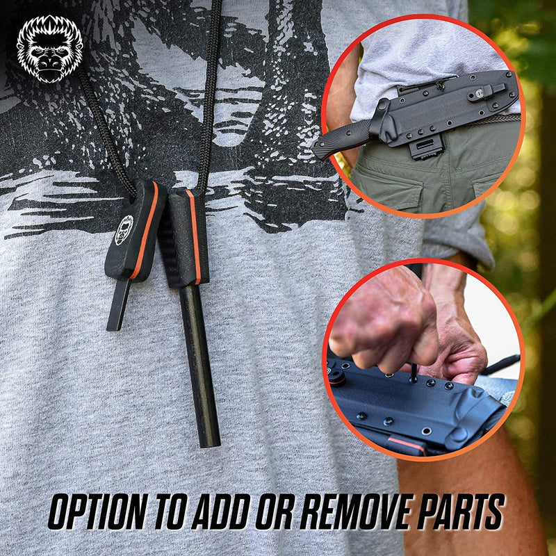 Load image into Gallery viewer, 12.32&quot; LAVALINE SURVIVAL KNIFE WITH FIXED 1095 HIGH CARBON STEEL BLADE
