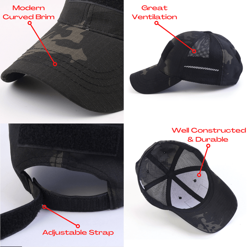 Load image into Gallery viewer, Tactical-Style Patch Hat with Adjustable Strap
