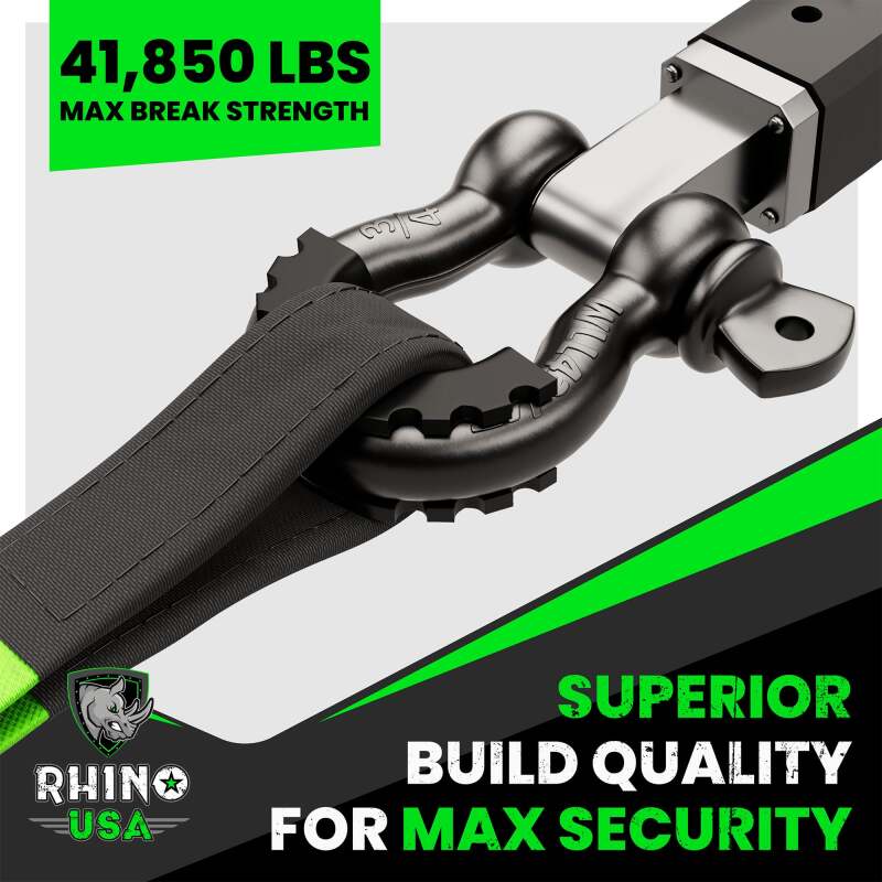 Rhino USA 3/4In D-Ring Shackle Set (2-Pack) Matte Black