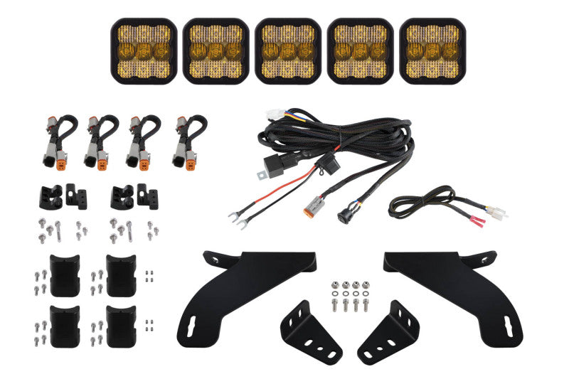 Load image into Gallery viewer, Diode Dynamics 21-22 Ford F-150 SS5 Grille CrossLink Lightbar Kit- Yellow Pro Combo
