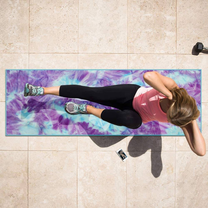 Load image into Gallery viewer, JupiterGear Tie Dye Yoga Mat Towel with Slip-Resistant Grip Dots
