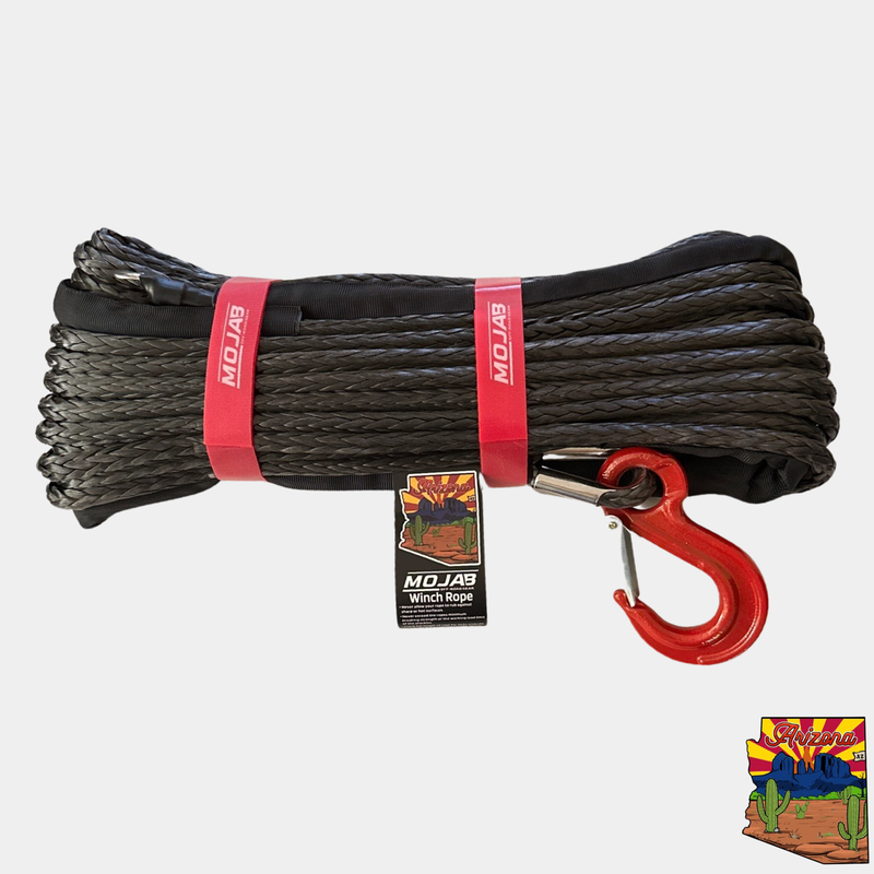 Load image into Gallery viewer, 3/8&#39;&#39; x 85&#39; Synthetic Winch Rope with forged winch hook

