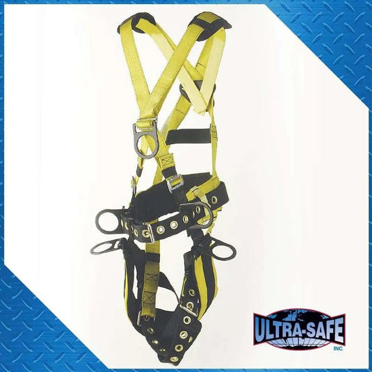 Tower Working Type Full Body Harness w/ 6 D-Rings, Padded Seat & Waist