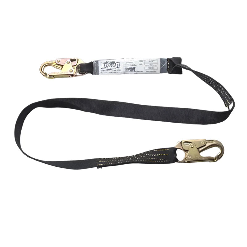 Load image into Gallery viewer, 1 3/4” x 6’ Shock Absorbing Kevlar® Lanyard with Double Locking Hooks Each End | 96516K
