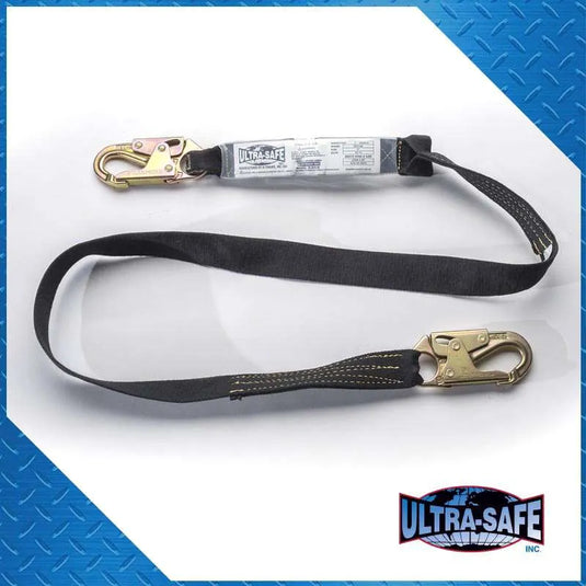1 3/4” x 6’ Shock Absorbing Kevlar® Lanyard with Double Locking Hooks Each End | 96516K