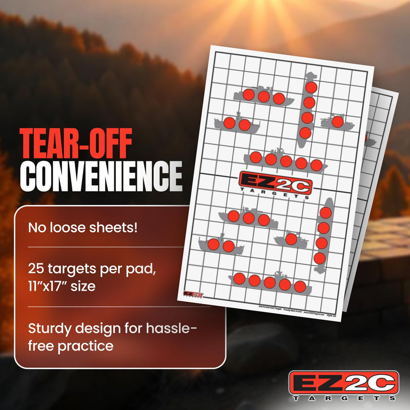 Load image into Gallery viewer, EZ2C Four Fun Game Styles: Paper Targets Shooting Range 11"x17" USA MADE
