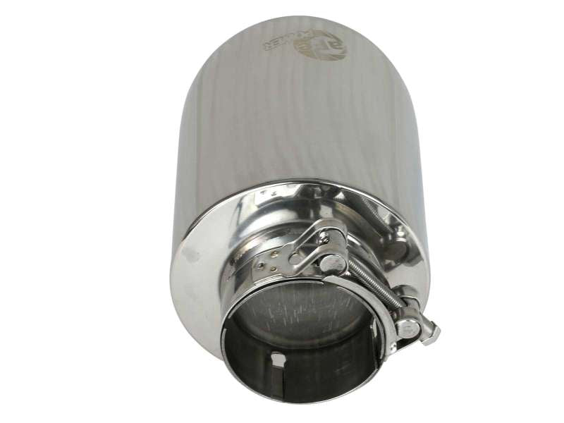 Load image into Gallery viewer, aFe MACH Force-Xp 2-1/2in 304 SS Clamp-On Exhaust Tip 2.5in In / 4.5in Out / 7in.L - Polished
