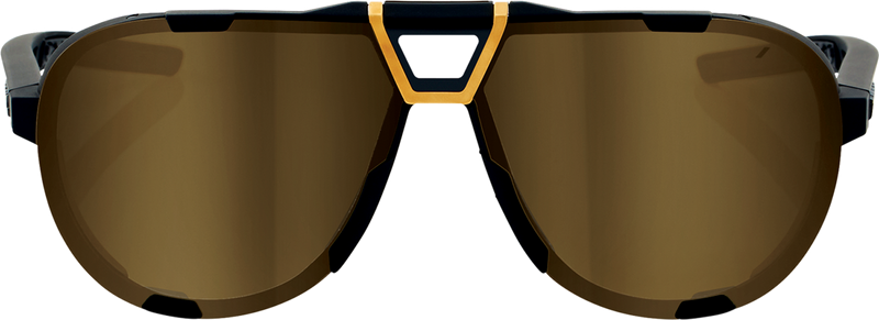 Load image into Gallery viewer, 100% Westcraft Sunglasses - Soft Tact Black - Soft Gold Mirror 61046-258-01
