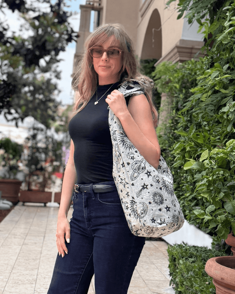 Load image into Gallery viewer, Kathmandu Collection Celestial Print Hobo Bag
