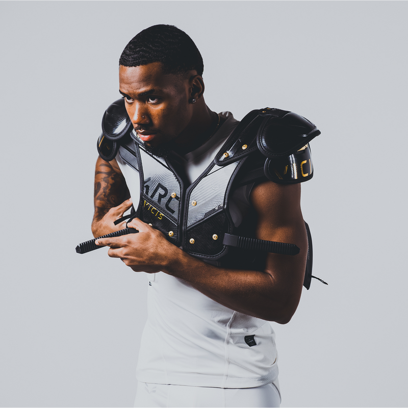 Load image into Gallery viewer, ARC_V1 ELITE SHOULDER PADS WITH ATTACHED BACK PLATE - ALL-PURPOSE
