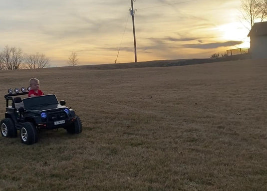 Cars For Kids Jeep Style 4x4 Monster Truck W/Rubber Tires 24 Volt