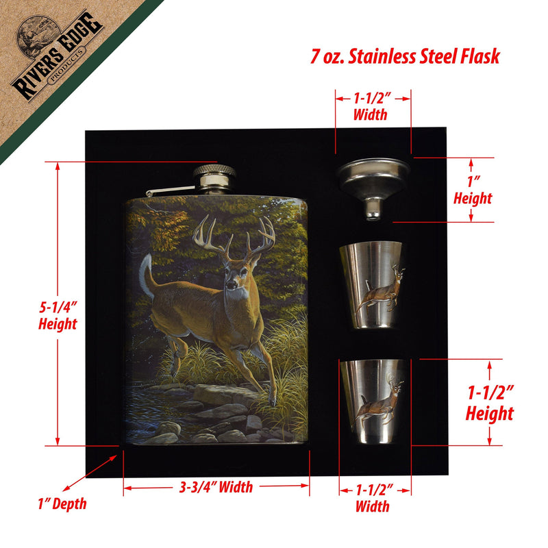 Load image into Gallery viewer, Flask and Shot Glass-Deer
