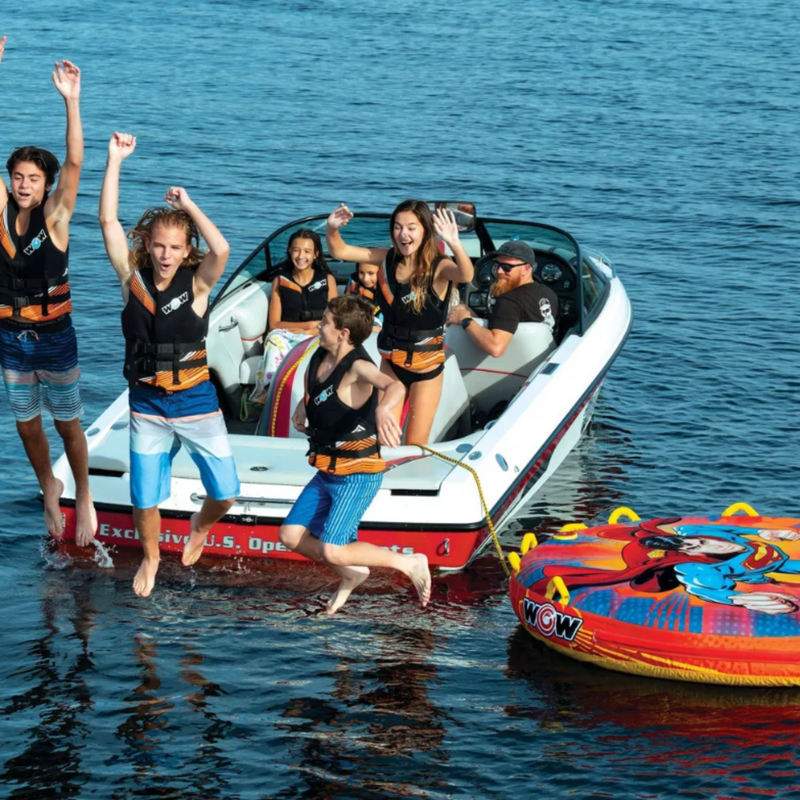 Load image into Gallery viewer, WOW Sports DC Comics Superman 3-Person Soft Top Deck Tube Towable

