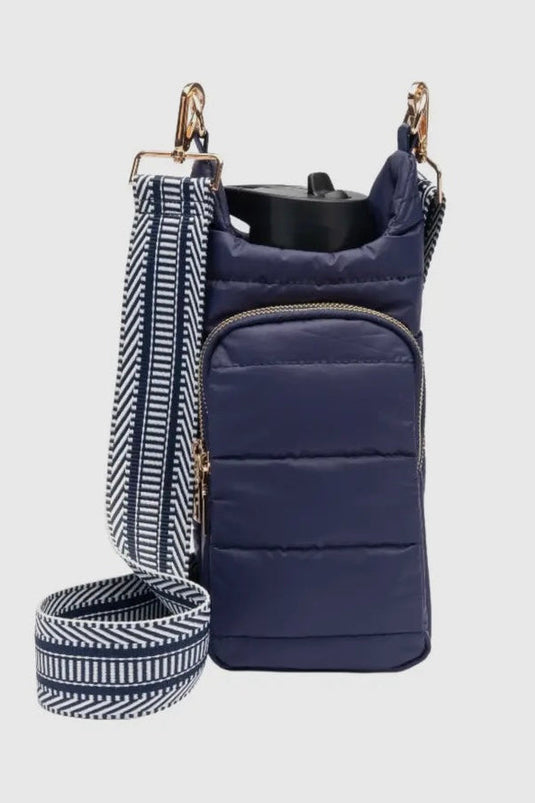 Quilted Quench Puffy Bottle Tote - BLUE