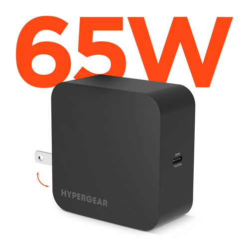 HyperGear SpeedBoost 65W USB-C PD Laptop Wall Charger with PPS