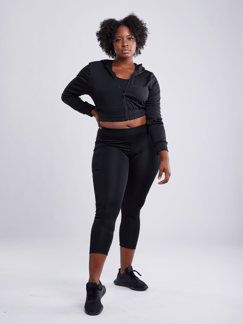 Load image into Gallery viewer, JupiterGear Athletic Zip-Up Crop Hoodie Jacket
