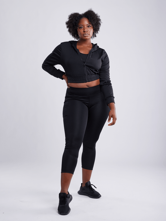 JupiterGear Athletic Zip-Up Crop Hoodie Jacket
