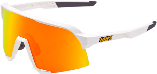 100% S3 Sunglasses - White - Red Mirror 60005-00009