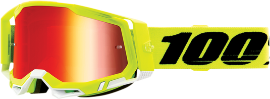100% Racecraft 2 Goggles - Fluo Yellow - Red Mirror 50010-00004