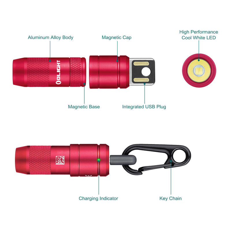 Load image into Gallery viewer, Olight iMini 2 Rechargeable Magnetic Mini Flashlight 50 Lumens EDC Keychain Light
