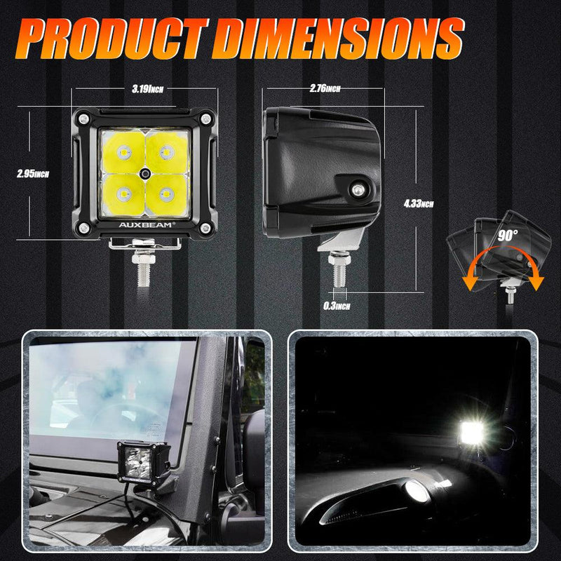 Load image into Gallery viewer, 3 Inch 40W LED Pods Light Spot/Flood Multicolor frame with wiring harness for SUV ATV UTV Trucks Pickup Boat
